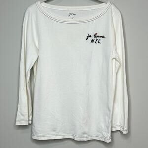 J.Crew Ivory Je T'Aime NYC Shirt Size XS 100% Cotton I Love NYC